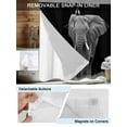 thumbnail image 3 of No Hook Cloth Fabric Shower Curtain with Snap in Liner, Elephant Bird Waterproof Shower Curtains Set with See Through Top Window, Modern Pastoral Animal Black Grey Bath Curtains Shower 60"x72", 3 of 6