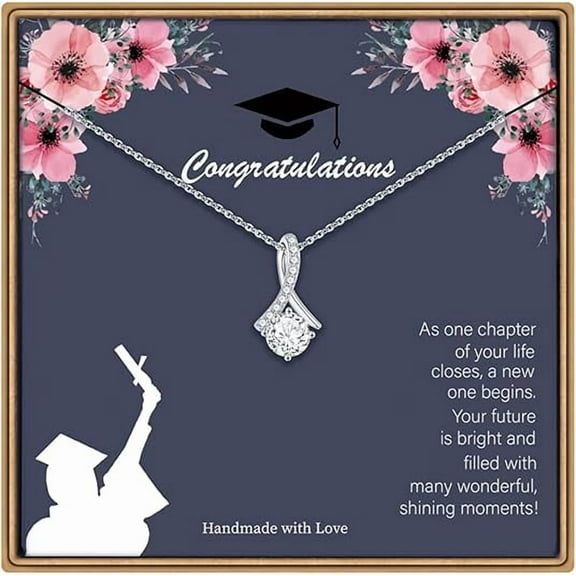 2025 Graduation Gifts, College Graduation Gifts for Her, Graduation Gifts for Daughter, Women Daughter Granddaughter Niece Gifts, Graduation Necklaces for Women with Message Card and Gift Box