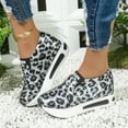 thumbnail image 2 of Leopard Platform Shoes for Women Trendy Casual Chunky Slip on Walking Loafers Height Increasing Work Sneakers, 2 of 7