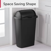 Sterilite Large Kitchen Trash Can, 13 Gallon Plastic Garbage Bin with Roll Top Lid, Black