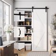 thumbnail image 5 of ATT Hardware 30"x84" White Interior Sliding Barn Door with 5.5FT Sliding Door Hardware & Handle,DIY Assembly,K Frame, 5 of 6