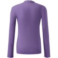 thumbnail image 2 of Lightweight Ruffle Mock Neck Tops Ribbed Lettuce Trim Soft Base Layer for Women, 2 of 6