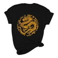 thumbnail image 5 of LYXSSBYX Tshirts Shirts for Women New Year Dragon Printed Short Sleeved Casual Loose Top Short Sleeved Round Neck Top/shirt, 5 of 6