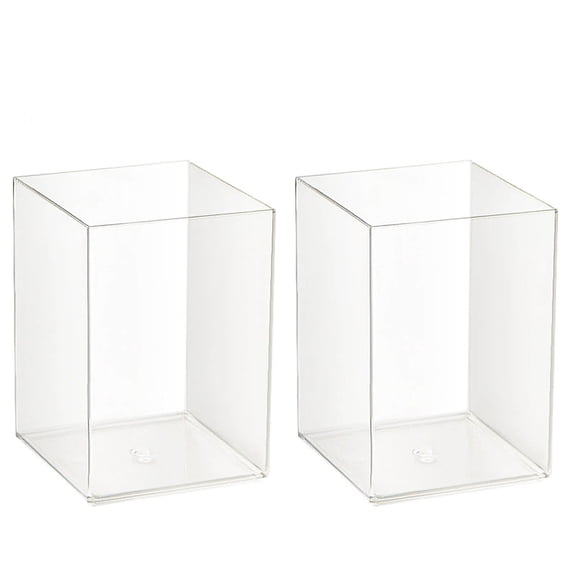 2-Pack Pen Holder, Acrylic Pen Holder, Clear Plastic Organizer for Office Supplies, Perfect Office Desktop Storage Solution for Pencils, Pens, Markers, Scissors, and More