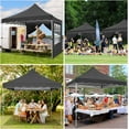 thumbnail image 6 of COBIZI 10x10 Pop up Canopy with 4 Removable Sidewalls, Sandbags, Stakes & Ropes, Upf 50+ Easy Setup Canopy Tent Waterproof Outdoor Instant Portable Shelter for Business, Events, Vendor, Black, 6 of 10