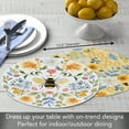 thumbnail image 5 of CounterArt "Floral Bee" 4-Pack Round Reversible Tabletop Placemats, 5 of 7