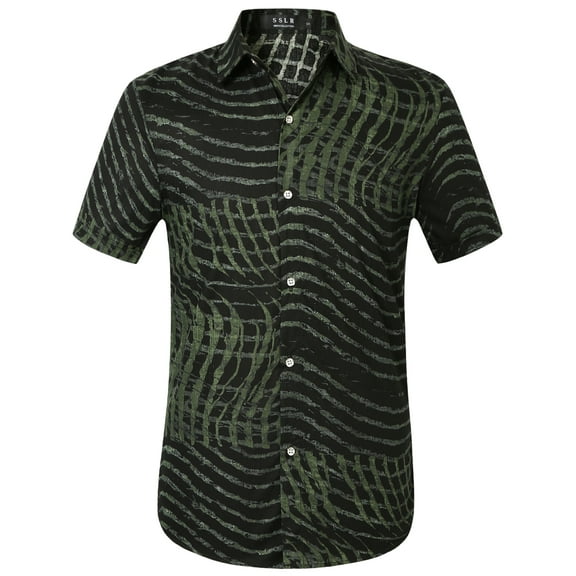 SSLR Mens Hawaiian Shirt Casual Button Down Shirts Short Sleeve Summer Beach Shirts
