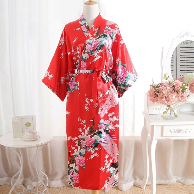Lingerie Aguichant Kimono Imprimé pour Femmes Peignoir Robe de Bain Nuisette Taille Unique