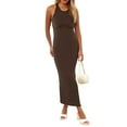 thumbnail image 4 of WTOBBY Women's Sexy Bodycon Tank Sleeveless Long Dress for Party Club Beach Sun with Stretchy Fabric for Nighttime Events,CoffeeS, 4 of 5