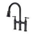 thumbnail image 4 of Cfowner Bridge Kitchen Faucet with Pull-Down Sprayhead, Commercial Faucet with Water Line, Matte Black, 4 of 7