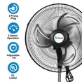 thumbnail image 3 of ACHAZEL 18" High Velocity Pedestal Fan, 3-Speed Oscillating Metal Shop Fan with Aluminum Blades, Adjustable Industrial Standing Fan for Garage & Commercial, 3 of 8