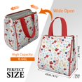 thumbnail image 3 of Pioneer Flower Floral Print Pattern Insulated Lunch Bag for Women & Adults,Large Portable Soft Cooler Lunch Bag,Thermal Food Storage Tote with Pearl Cotton,8.66L,8.75x5.75x9.5 Inch, 3 of 6