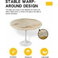 thumbnail image 2 of Marble Round Fitted Tablecloth Abstract Fluid Art Beige Brown Marble Texture Modern Elastic Table Cloth Waterproof Oil Proof Table Cover Fits 45"-52" Round Tables for Party Picnic Dinner Decor, 2 of 6
