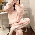thumbnail image 2 of Conjunto de pijama de Hello Kitty para mujer, Pantalones suaves de tela elástica de lana de Anime, ropa de dibujos animados, regalo de cumpleaños, nuevo, 2 of 5