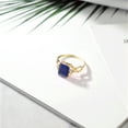 thumbnail image 4 of Gem Stone King 2.08 Ct Blue Lapis White Created Sapphire 18K Yellow Gold Plated Silver Ring (Size 9), 4 of 5