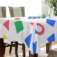 thumbnail image 5 of Yayeee Tablecloths 60" x 60" Rectangle Wrinkle Resistant Party Table Cover, Blue Retro Triangles, 5 of 8