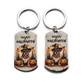 thumbnail image 2 of Happy Halloween Boxer Witches Hat Pumpkin Carving Stainless Steel Keychain Boxers Dog Lover Gifts Idea Collar Charm Tag Keyring - 02019, 2 of 5