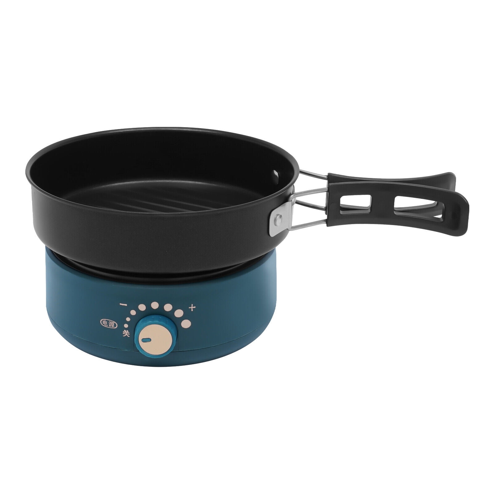 Electric Hot Pot, 1.6L Portable Non-Stick Electric Cooker with Foldable Handles, Multifunction Electric Pot for Pasta, Oatmeal, Soup, Steak with Power Adjustment
