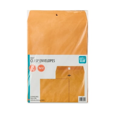 Pen+Gear Kraft Clasp Envelopes, 9 in x 12 in, 25 Count