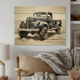 thumbnail image 2 of Designart "Monochrome Minimalism of Pickup Truck" Transportation Print on Natural Pine Wood, 2 of 5