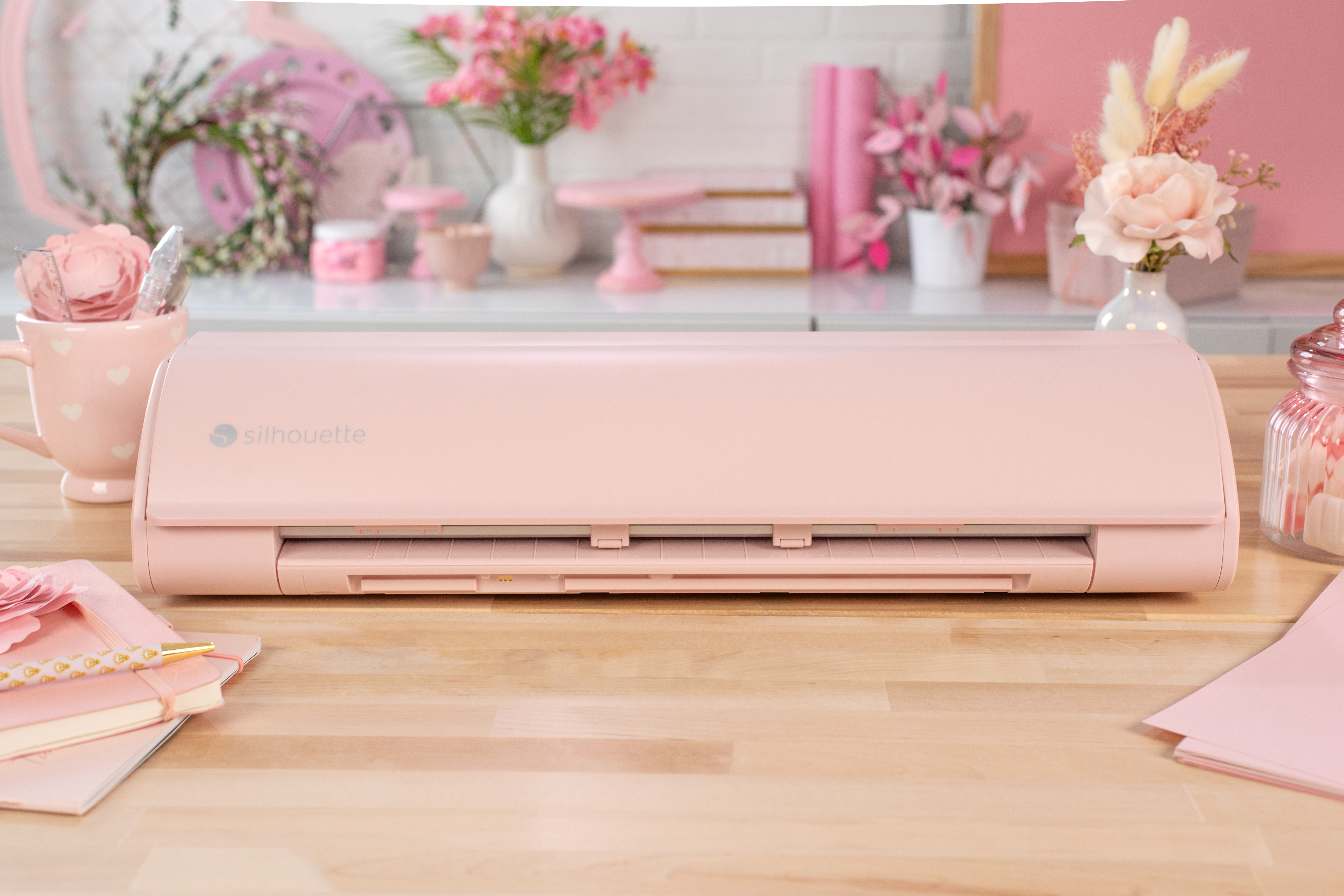 Silhouette Cameo 5 12 inch Vinyl Cutting Machine with Studio Software, Electric Tool and ES Mat Compatible, SNA and IPT, 50 db, Matte Pink Edition
