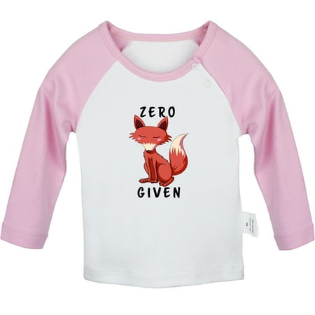 

iDzn Zero Given Funny T shirt For Baby Newborn Babies T-shirts Infant Animal Fox Tops 0-24M Kids Graphic Tees Clothing (Long Pink Raglan T-shirt 0-6 Months)