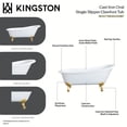 thumbnail image 5 of Aqua Eden NHVCTND653129B7 61-Inch Cast Iron Oval Single Slipper Clawfoot Tub (No Faucet Drillings) in White/Brushed Brass, 5 of 5