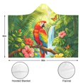 thumbnail image 3 of Colorful Macaw Parrot Wearable Blanket Hoodies for Women Men Adults Parrot Lovers Soft Lightweight Tropical Rainforest Floral Parrots Hooded Blankets for Sofa Travel Decor 50x60 Inch, 3 of 5