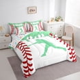 thumbnail image 2 of Erosebridal Mint Dripping Baseball Stitch & Batter Silhouette Graphic Twin Bedding Sets 7-Piece, Baseball Graphic Bedding Comforter Set for Boys And Girls Kids,Lightweight Room Decor, 2 of 6