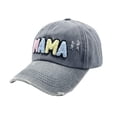thumbnail image 3 of Mama Hat for Women, Gifts for Mom, New Mom, Mom to Be, Adjustable Washed Distressed Baseball Cap, 3 of 5