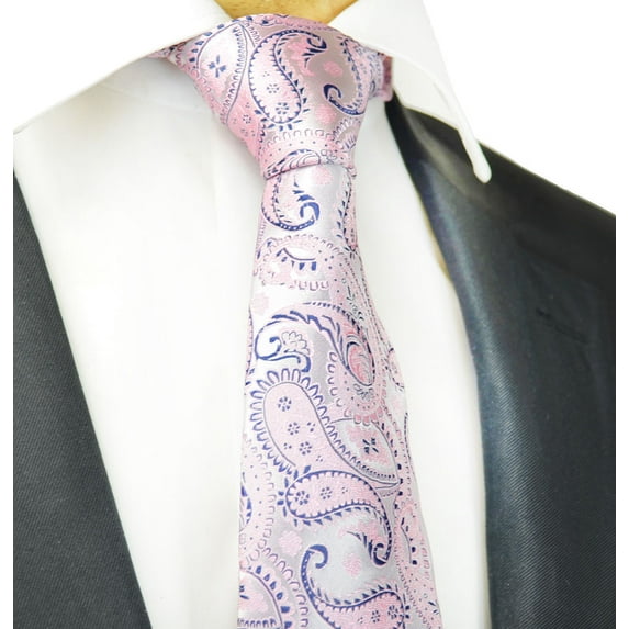 Pink Paisley Hand Made Men's Necktie