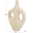 thumbnail image 3 of DecMode 17" Abstract Double Handle Beige Paper Mache Vase, 3 of 12