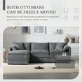 thumbnail image 5 of Harper & Bright Designs Plush Chenille Modular Sectional Sofa with Ottoman, L-Shaped 3 Seat Cloud Couch Set, Double Soft Cushions, Deep Wide Seating & Reversible Config for Living Room, Dark Gray, 5 of 13