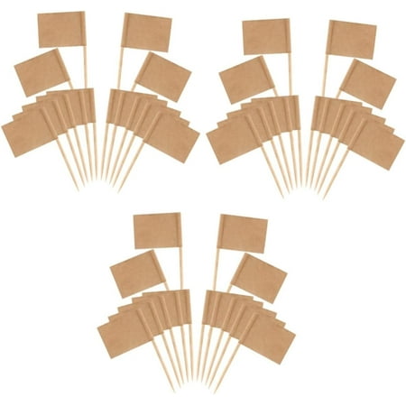 White Decor 300 pcs set Fruit Cake Blank Creative/Food Cheeseplate Appetizers Toothpick Flag Insert for Party Picks Design Supplies Khaki Cuake Toppers Decor Pirate Decor