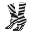 thumbnail image 2 of Uemuo Black And White Stripes Pattern Women's Crew Socks, Soft Durable Breathable Moisture-Wicking with Odor Control Cotton socks, 2 of 9