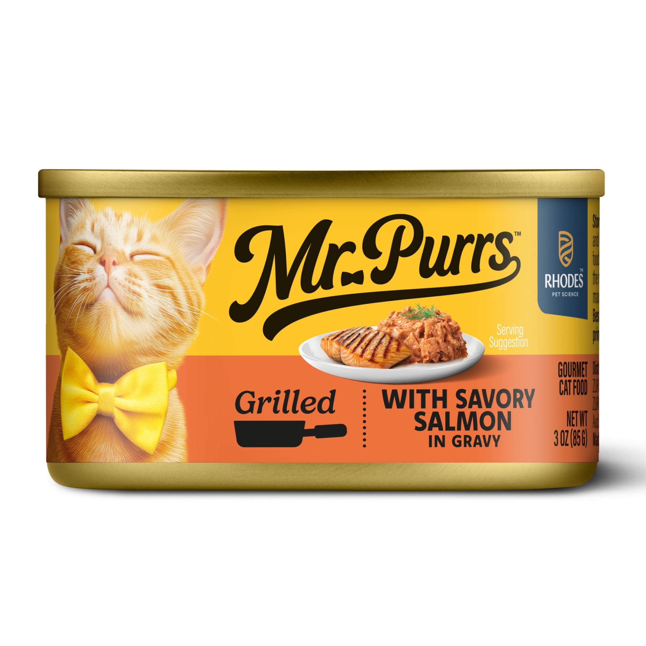 Mr Purrs Savory Salmon Grilled in Gravy Wet Cat Food, 3 oz Can