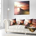 thumbnail image 2 of Designart Wooden Boardwalk into Colorful Sea - Bridge Throw Pillow - 16x16, 2 of 4