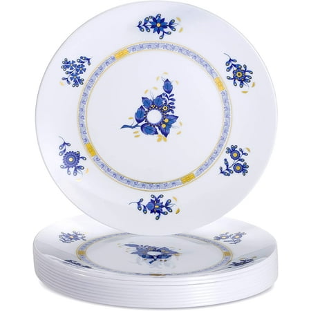 Floral Design Plastic Plates for Party (10 PC)  Disposable Heavy-Duty Dinner Plates for Wedding Reception - 10.25”  Fancy Plastic Dinner Set for Baby Shower  Holiday and Events  Chinese Bouquet Green 
