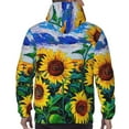 thumbnail image 7 of Sikiie Landscape With Sunflowers Men's Hoodie, Essentials Hoodie, Sweatshirt, Pullover Hooded Sweatshirt for Men-X-Large, 7 of 7