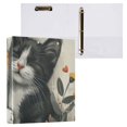 thumbnail image 3 of Cats Leaves Hearts 3 Ring Binders 1.5 inch Hardcover File Folders with Interior Pockets A4 Size Organizer for School Office Hospital, 3 of 8