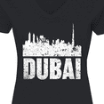 thumbnail image 4 of Inktastic Dubai City Skyline with Grunge Women's V-Neck T-Shirt, 4 of 5