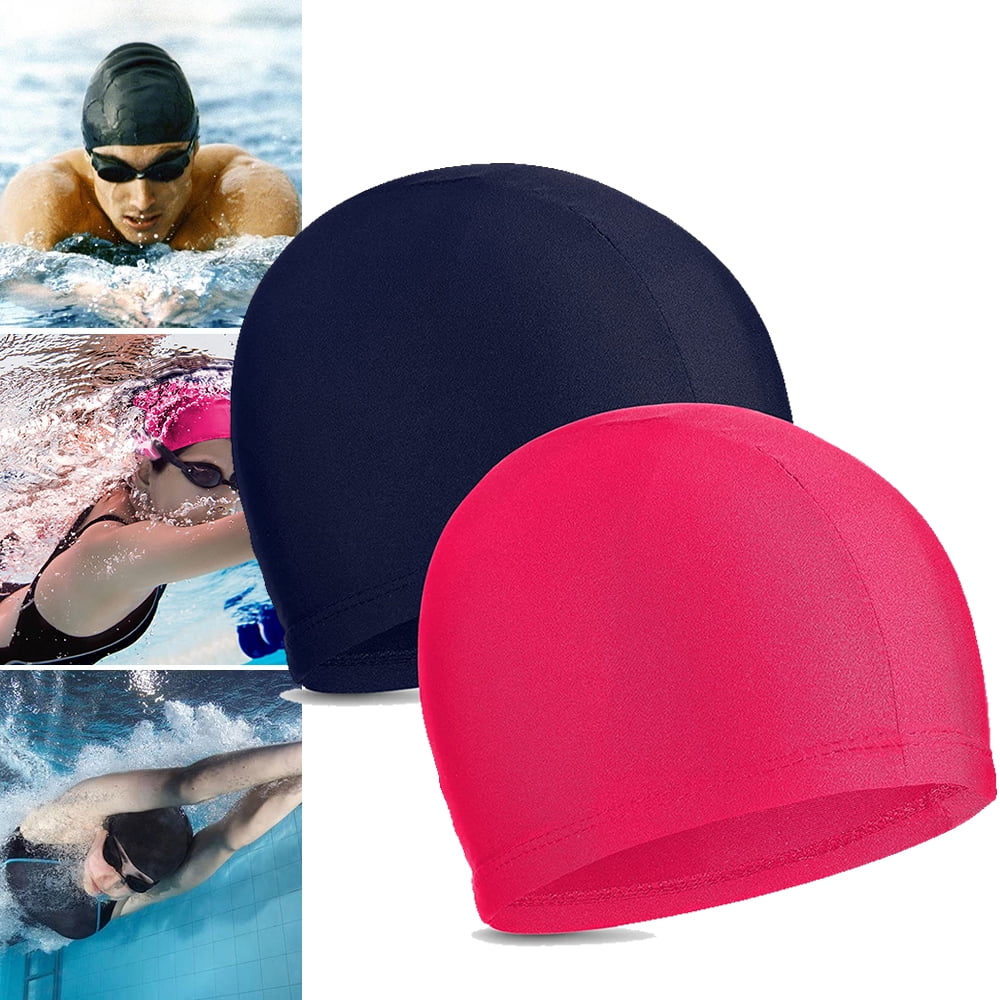 Elbourn Swim Caps for Both Women & Men & Kids, Fabric Durable Swimming Pool Cap Elastic Bathing