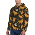 thumbnail image 3 of Uemuo Funny Fox by the Field Pattern Men's Hoodie - Casual Pullover Hoodie with Kangaroo Pocket, Stylish Hooded Sweatshirt for Everyday Wear-4X-Large, 3 of 7