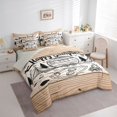 thumbnail image 2 of Manfei Happy Camping 7pcs Queen Bedding,Rustic Farmhouse Cabin Bedding Comforter Set Queen,Brown,Light Gray Reversible, 2 of 7