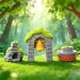 thumbnail image 4 of Garden Accessories Set Resin Mossy Cottage & Rustic Scene Decor For DIY Terrarium & Desk Decor, 4 of 4