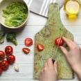 thumbnail image 3 of Island Map Cutting Board, Antique Treasure Map Grunge Rusty Style Parchment Print History Theme Boho Design, Tempered Glass Cutting and Serving Board, Wine Bottle Shape, Beige, by Ambesonne, 3 of 5