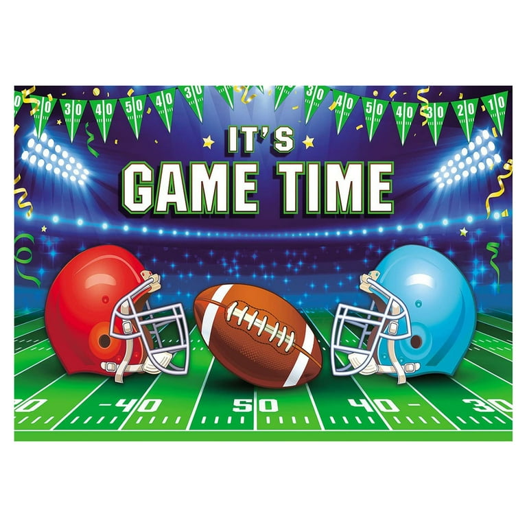 Printspree Football Game Time Banner - 70.8x43.3in Large Sports Decor For Parties & Tailgating