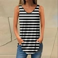 thumbnail image 2 of Uaswgudfs Women's Basic Striped V-Neck Tank Top - Flowy Loose Fit Sleeveless Top for Everyday Summer Casual with Curvy Hem 2025, 2 of 5