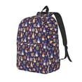 thumbnail image 1 of Disketp Gnomes And Houses print Canvas Backpack Lightweight Travel Daypack Student Rucksack Laptop Backpack-Medium, 1 of 5