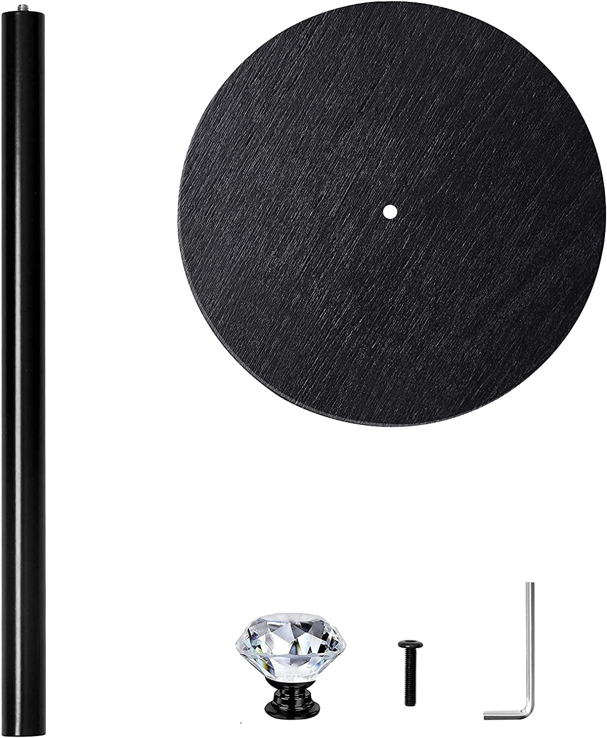Paper Towel Holder Countertop, , Crystal Paper Towel Stand Holder, Black Solid Wood Weighted Paper Towel Holders for Standard and Large Size Rolls (Black)
